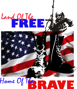 land of the free home of the brave american flag 4th of july Magnet