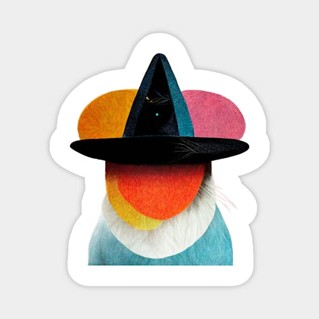 Surreal, Super cool low res cat wearing a hat, NFT, colorful, Magnet by AmazinfArt