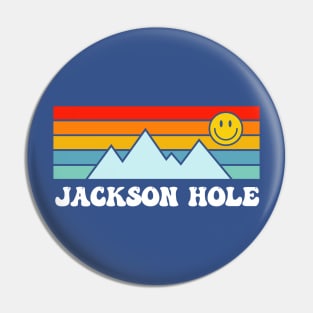 Jackson Hole Wyoming Ski Grand Teton Mountains Smiley Face Pin