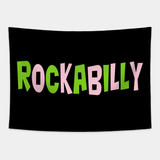 Rockabilly at night in Pink and Green Tapestry