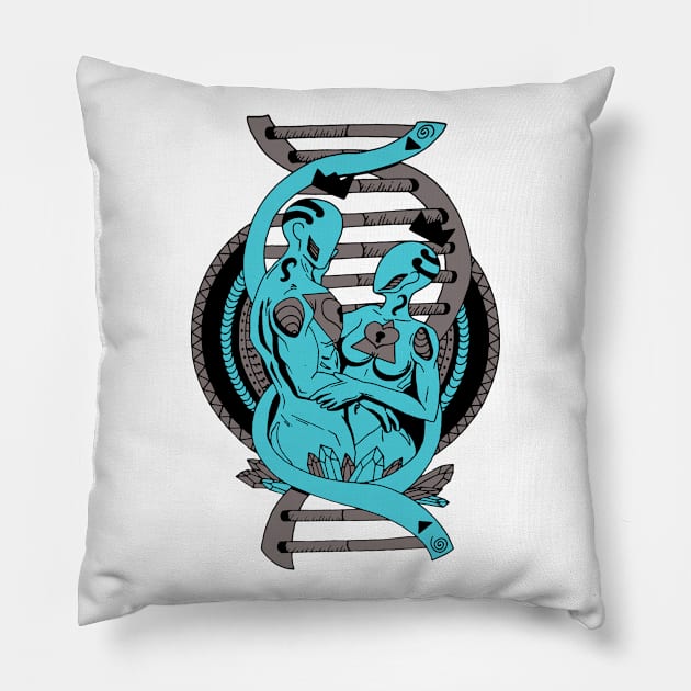 Blue Grey In Our DNA Pillow by kenallouis