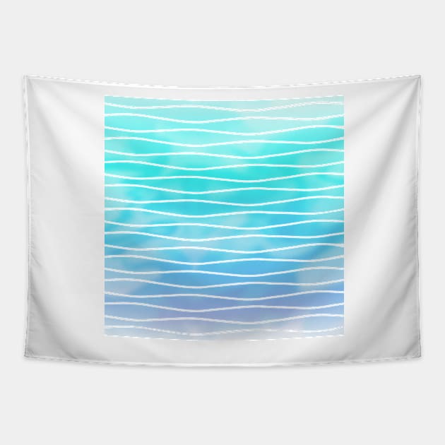 turquoise sea Tapestry by poupoune