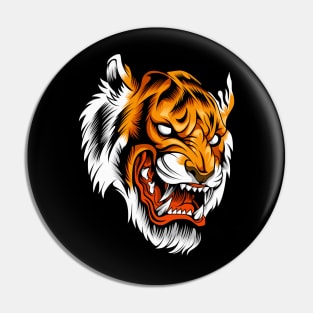 Angry Tiger Head Pin