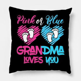 Pink Or Blue Grandma Loves You Gender Baby Reveal Party Pillow