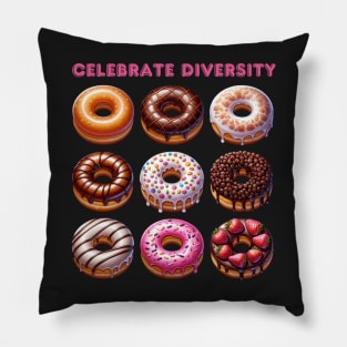 Celebrate diversity with donuts Pillow