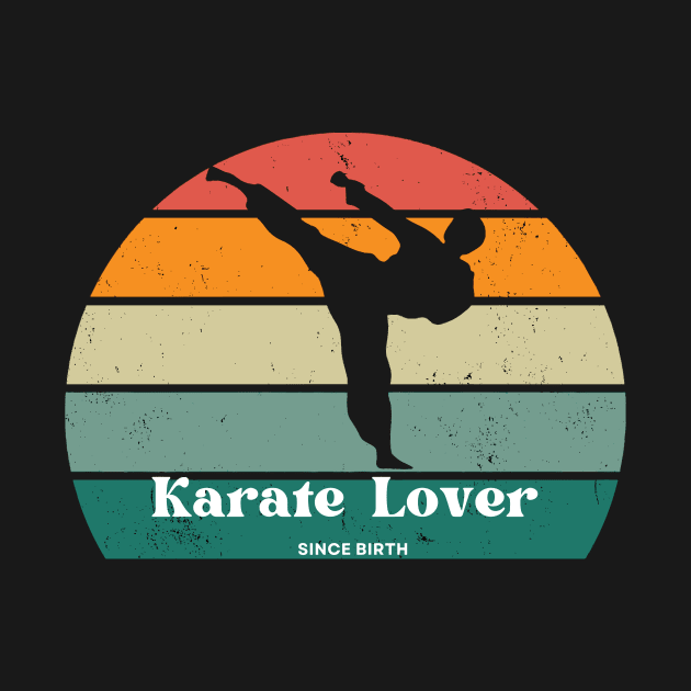 Sunset Karate Pose Tee - Martial Artist's Spirit by SakuraInsights