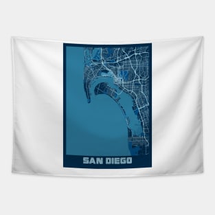 San Diego - United States Peace City Map Tapestry