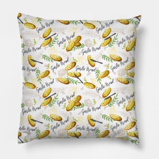 Garlic Bread Illustration Pattern V1 Pillow