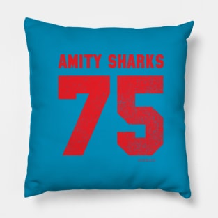 Amity Sharks (Red Text) Pillow
