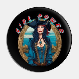 Girl power, blue eyed pirate lady Pin