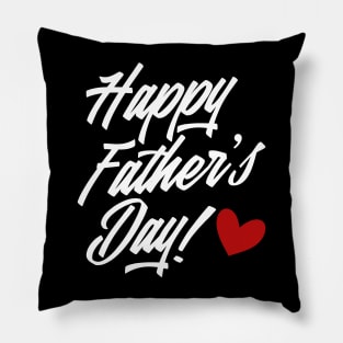 Simple Happy Father's Day Calligraphy with Red Heart Pillow