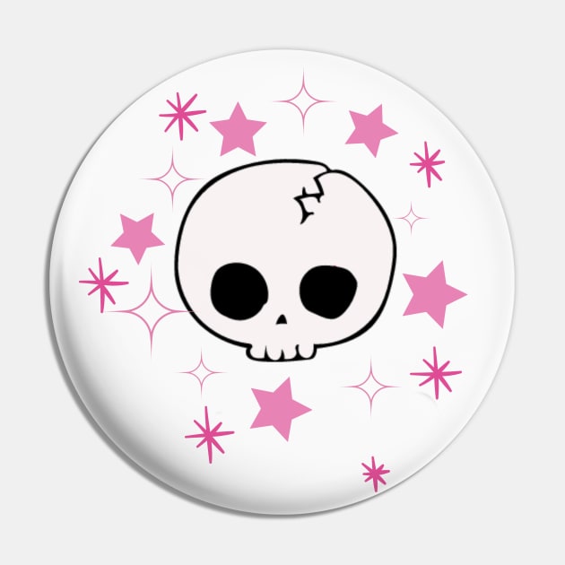 Emily the strange cute skull Pin by Fifi Art