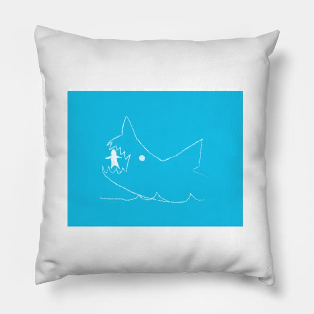 Jaws Chalkboard Pillow by Tiny Baker