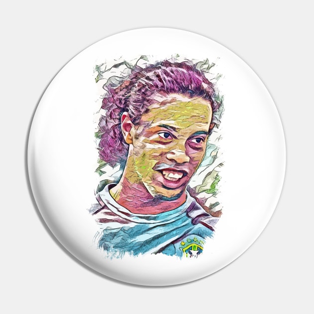 The Legend of Brasil - Abstract Portrait Pin by Naumovski