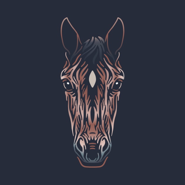 Horse Head Tattoo Illustration by JunkyDotCom