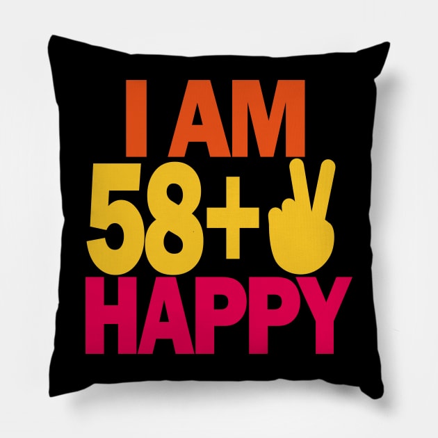 60 years old - I am 60 happy Pillow by EunsooLee