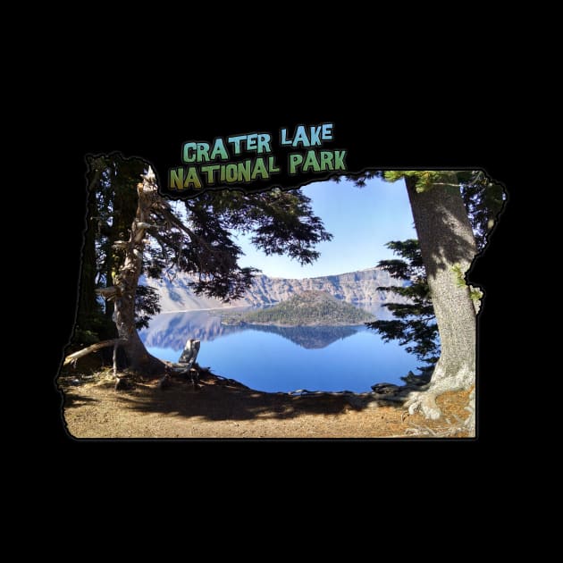 Oregon State Outline (Crater Lake & Wizard Island) by gorff