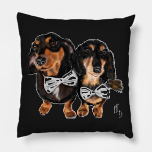 I Love Dachshunds With Bow Ties Pillow