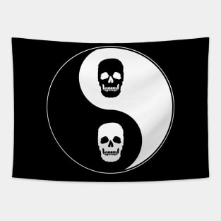 Yin and Yang Skull Tapestry