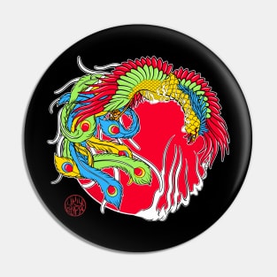 Japanese Phoenix and flames Pin