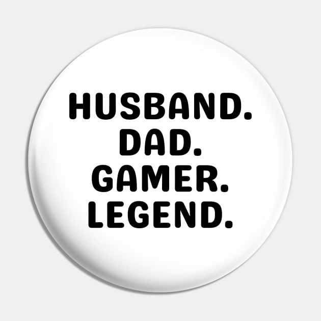 Gamer Dad Gift, Husband Dad Gamer Legend, Gaming Dad Shirt, Nerd Shirt, Gamer Gifts for Him, Father's Day Gift from Wife, Video Game Tee Men Pin by Kittoable