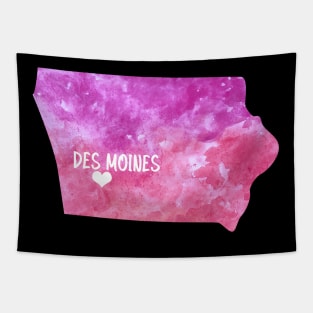 Des Moines Iowa state watercolor map watercolor Watercolour Tapestry