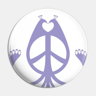 Peace, Love, and Peacocks (Purple) Pin