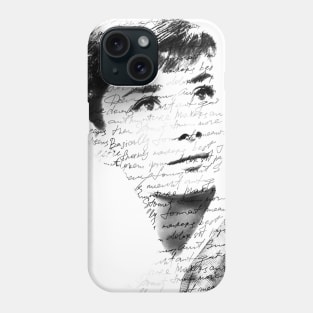 Audrey Hepburn T-Shirt Sticker Flowers Illustration Hoodie Notebook T-Shirt Phone Case