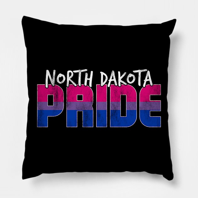 North Dakota Pride Bisexual Flag Pillow by wheedesign