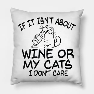 Wine And Cat Lover Design Shirt Pillow