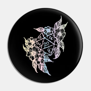 DnD D20 Flower Pastel Pin