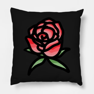 Rose Colorblock Drawing Pillow