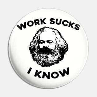 Work Sucks I Know Karl Marx Pin