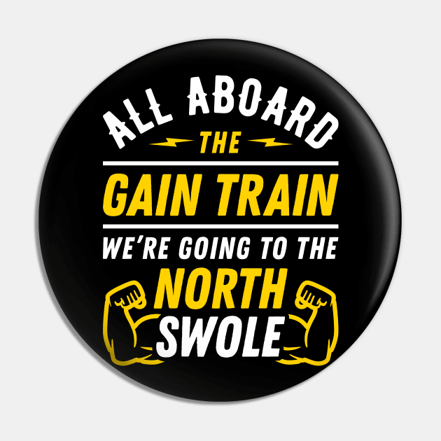 All Aboard The Gain Train We're Going To The North Swole Biceps Flex (Funny Christmas Gym Pun) Pin by brogressproject