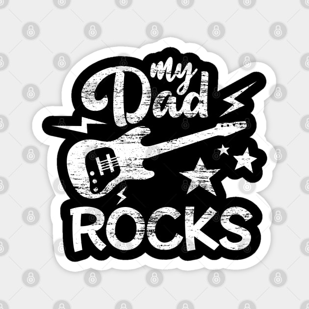 My Dad Rocks Minimalist Grunge Style Funny Gift Magnet by creative