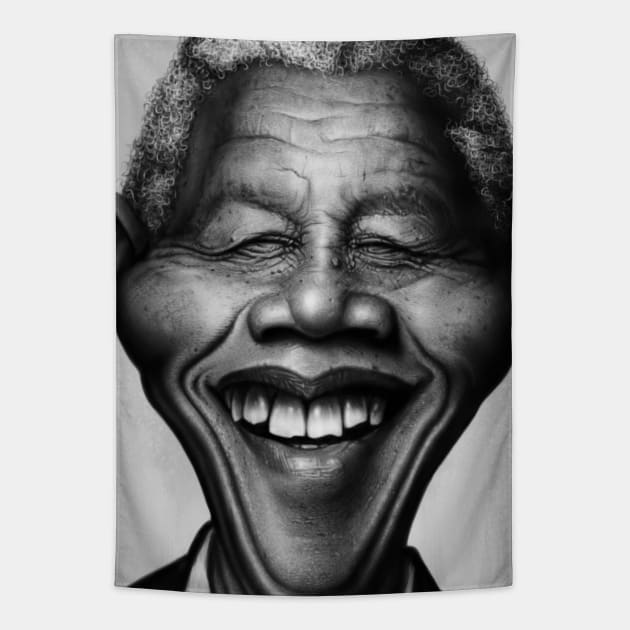 Nelson Mandela Tapestry by AndreKoeks