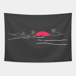 Sunset on the beach (for dark colour backgrounds) Tapestry