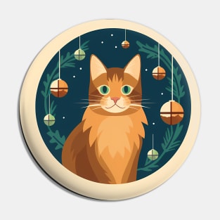 Somali Cat Xmas Ornament, Love Cats Pin