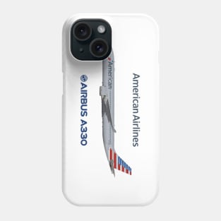 Illustration of American Airbus A330-300 Phone Case