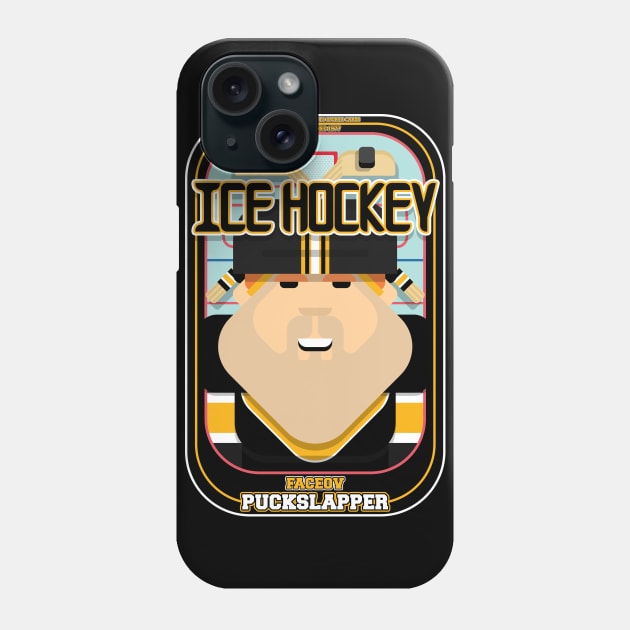 Ice Hockey Black and Yellow - Faceov Puckslapper - Josh version Phone Case by Boxedspapercrafts