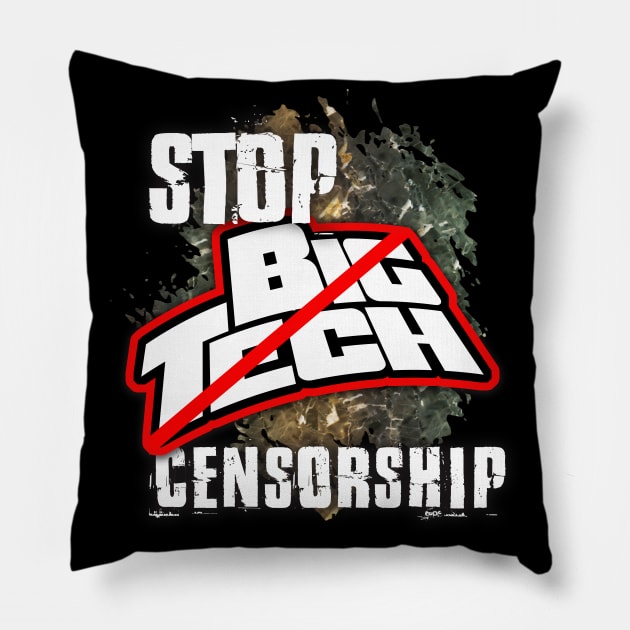 STOP Big Tech Censorship! Pillow by AME_Studios