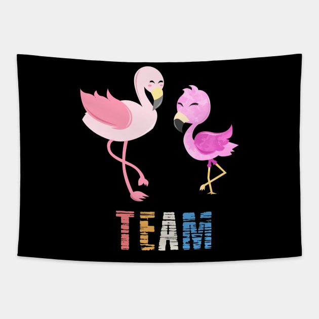 Flamingo Team Tapestry by Imutobi