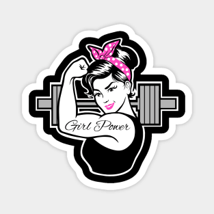 gym girl, barbell girl, weightlifting girl, fitness girl Magnet