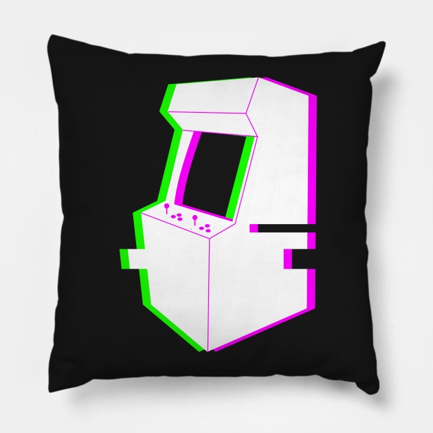 Retro Glitch Arcade Machine Pillow by MeatMan