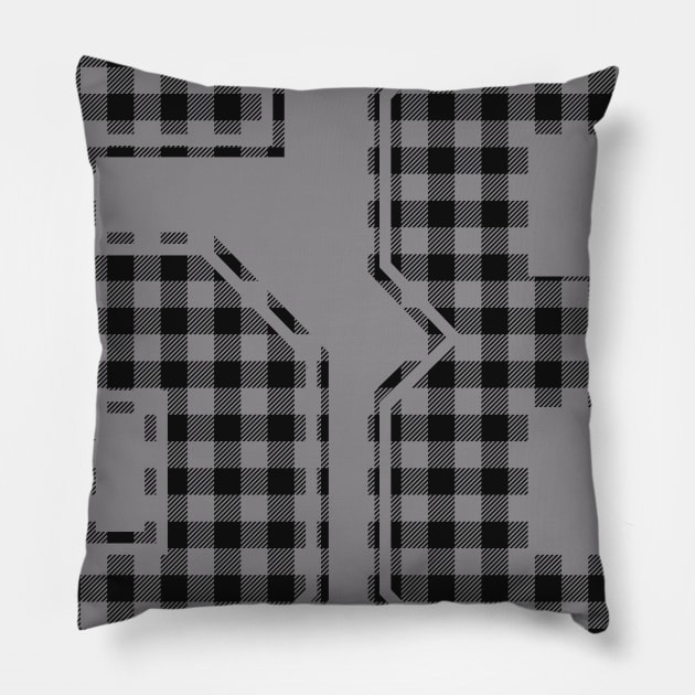 Plaid Number - 58 - Dark Pillow by tavare