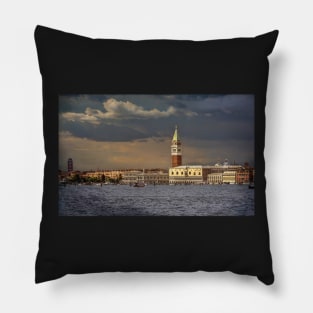 St Marks Campanile under a Stormy Sky Pillow