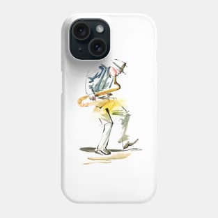 Saxophonist Player Musician Drawing Phone Case