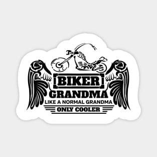 Biker Grandma Like Normal Only Cooler Skeleton Bike Wings Magnet