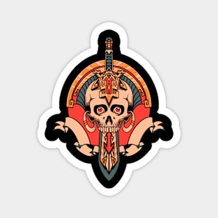 aztec skull tattoo Magnet