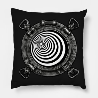 Retro Science Fiction Porthole Pillow